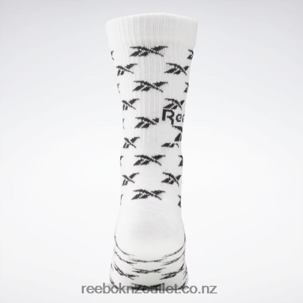 White 2B46261003 Classics Fold-Over Crew Socks 3 Pairs Reebok