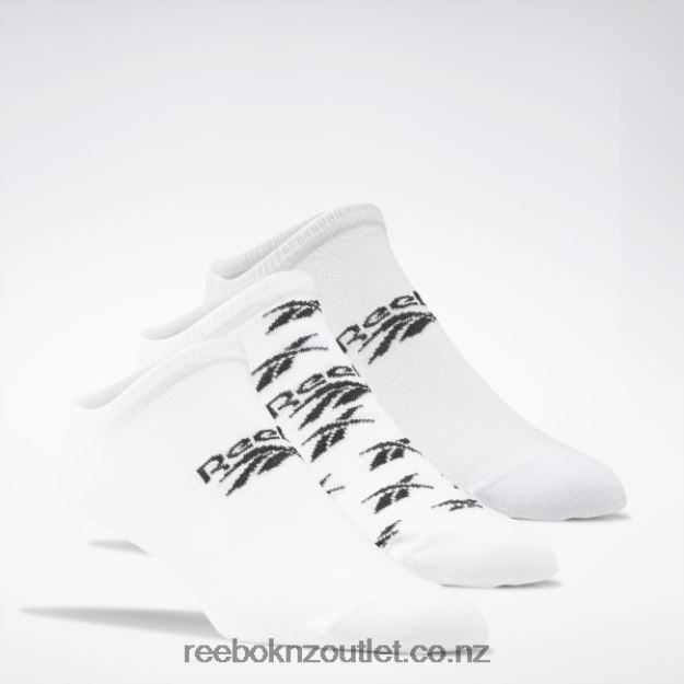 White/Lgh Solid Grey 2B46261001 Classics Invisible Socks 3 Pairs Reebok