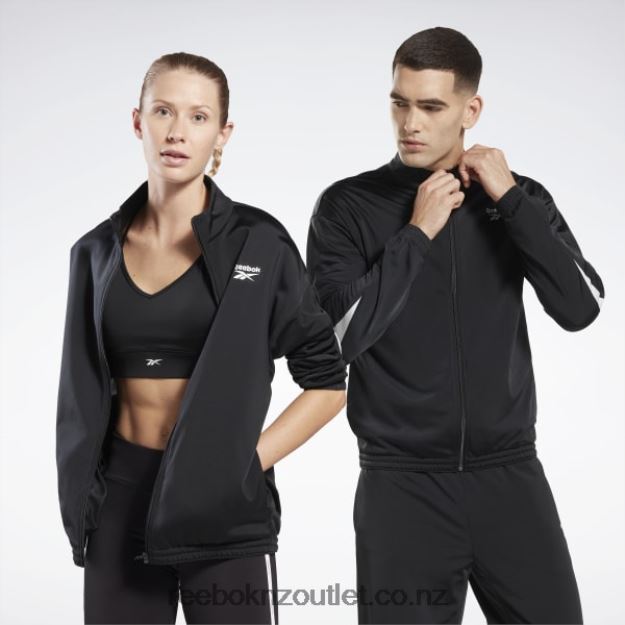 Night Black/White 2B4626348 Identity Vector Knit Track Jacket Reebok
