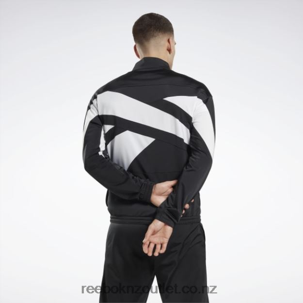 Night Black/White 2B4626348 Identity Vector Knit Track Jacket Reebok