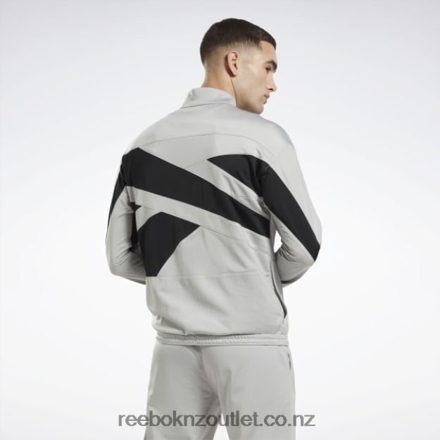 Pure Grey 3/Black 2B4626429 Identity Vector Knit Track Jacket Reebok