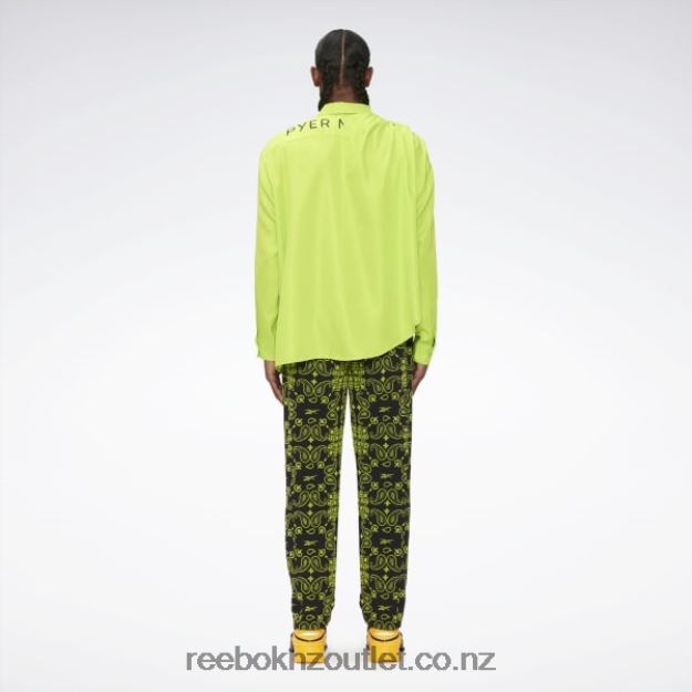 Sonic Green 2B4626236 Pyer Moss Draped Button-Down Shirt Reebok