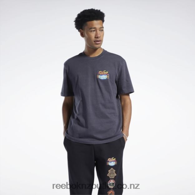 Black 2B4626362 Street Fighter Graphic T-Shirt Reebok