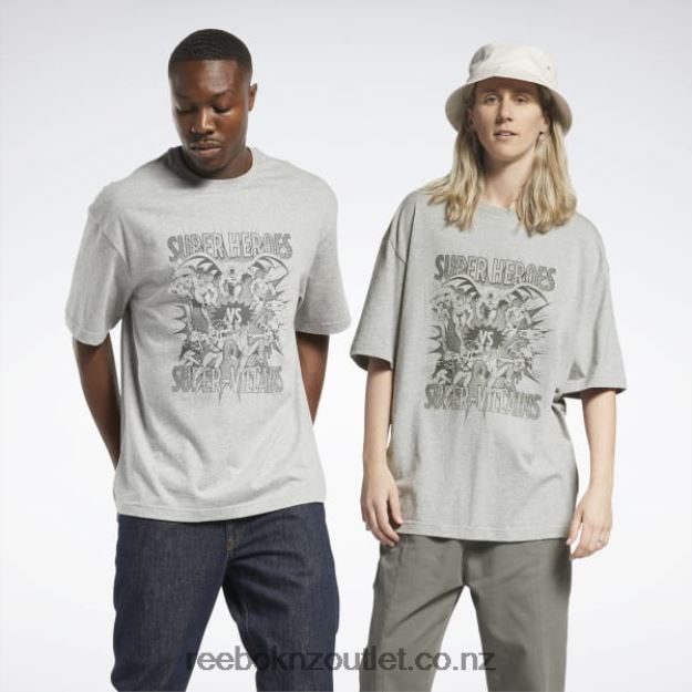 Medium Grey Heather 2B4626396 DC x Face-Off T-Shirt Reebok