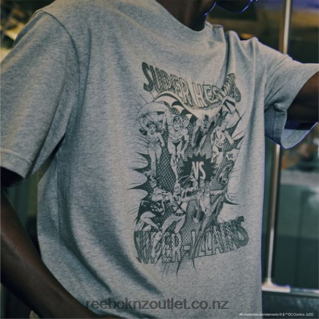 Medium Grey Heather 2B4626396 DC x Face-Off T-Shirt Reebok