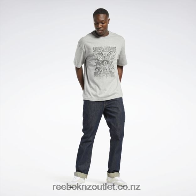 Medium Grey Heather 2B4626396 DC x Face-Off T-Shirt Reebok