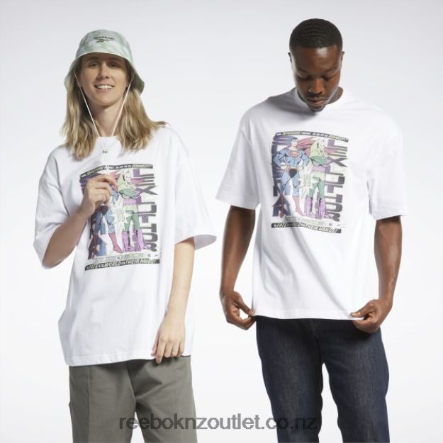 White 2B4626374 DC x Superman vs. Lex Luthor T-Shirt Reebok
