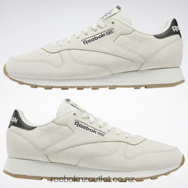 Alabaster/Soft Ecru/Core Black 2B462677 Classic Leather Shoes Reebok
