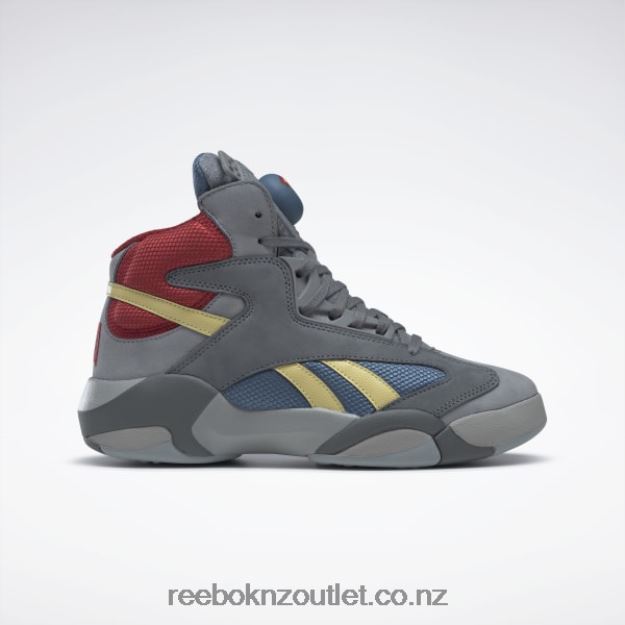 Alloy/Brave Blue/Rich Magma 2B462629 DC Shaq Attaq Basketball Shoes Reebok
