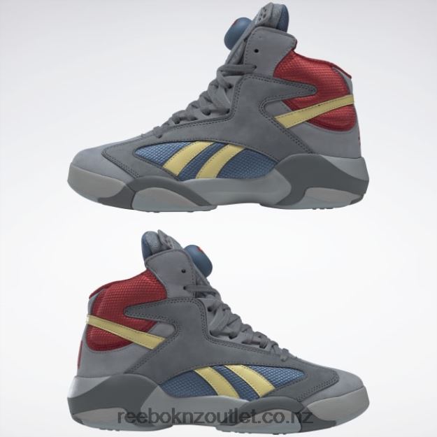 Alloy/Brave Blue/Rich Magma 2B462629 DC Shaq Attaq Basketball Shoes Reebok