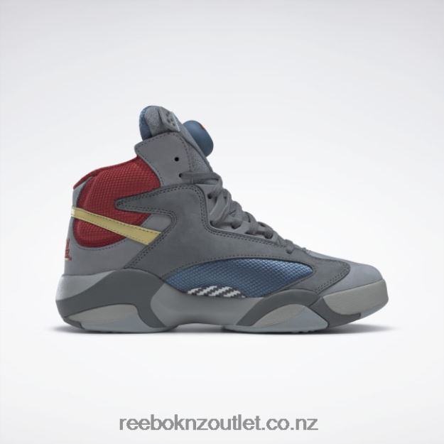 Alloy/Brave Blue/Rich Magma 2B462629 DC Shaq Attaq Basketball Shoes Reebok