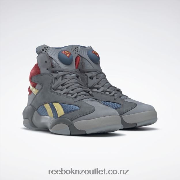 Alloy/Brave Blue/Rich Magma 2B462629 DC Shaq Attaq Basketball Shoes Reebok