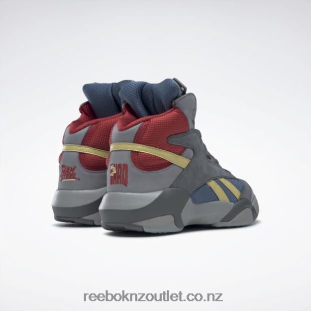 Alloy/Brave Blue/Rich Magma 2B462629 DC Shaq Attaq Basketball Shoes Reebok