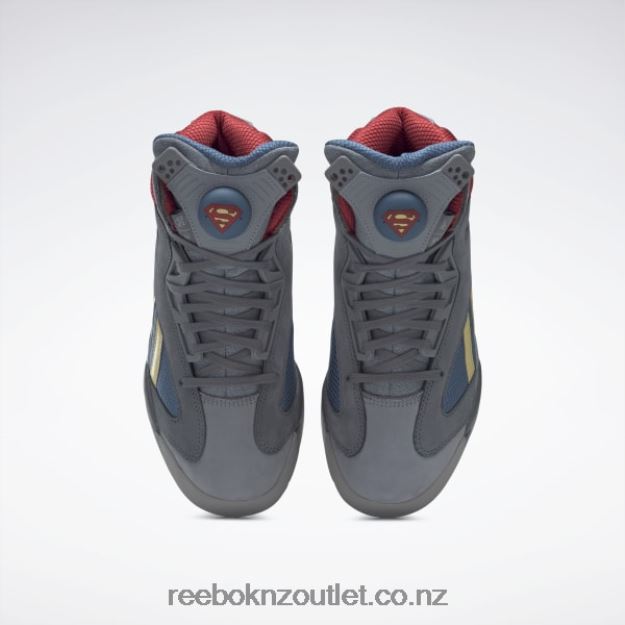 Alloy/Brave Blue/Rich Magma 2B462629 DC Shaq Attaq Basketball Shoes Reebok