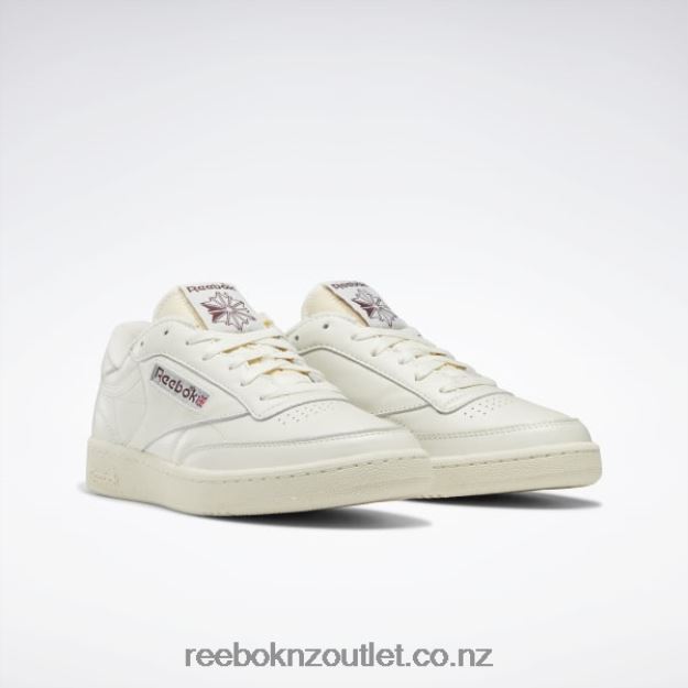 Chalk/Alabaster/Maroon 2B462615 Club C 85 Vintage Shoes Reebok