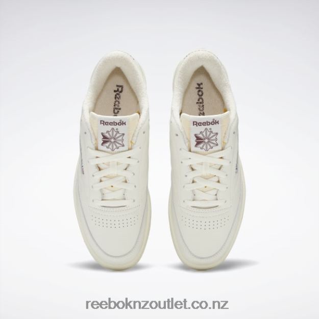 Chalk/Alabaster/Maroon 2B462615 Club C 85 Vintage Shoes Reebok