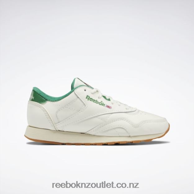 Chalk/Glen Green/Alabaster 2B4626591 Classic Leather Plus Shoes Reebok