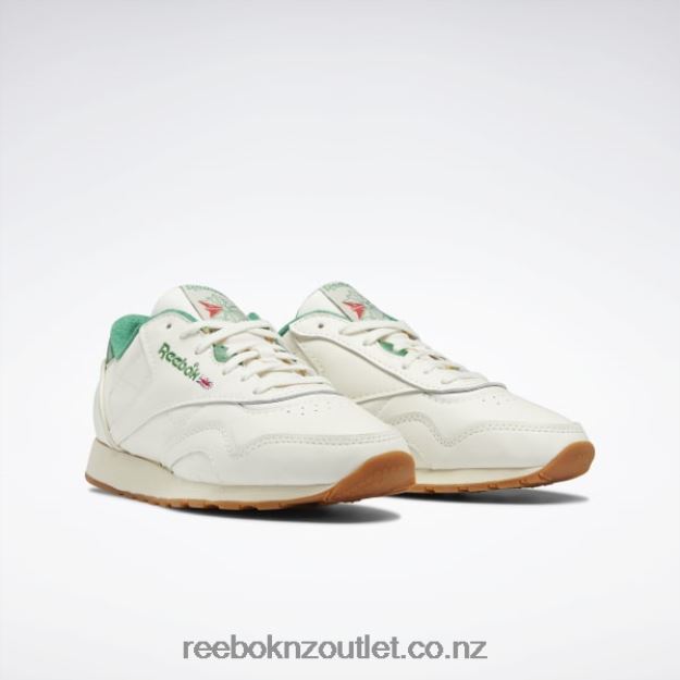 Chalk/Glen Green/Alabaster 2B4626591 Classic Leather Plus Shoes Reebok