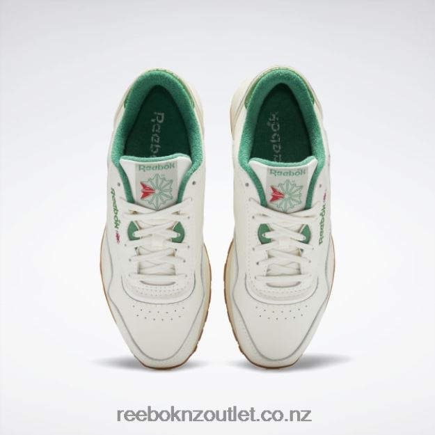 Chalk/Glen Green/Alabaster 2B4626591 Classic Leather Plus Shoes Reebok