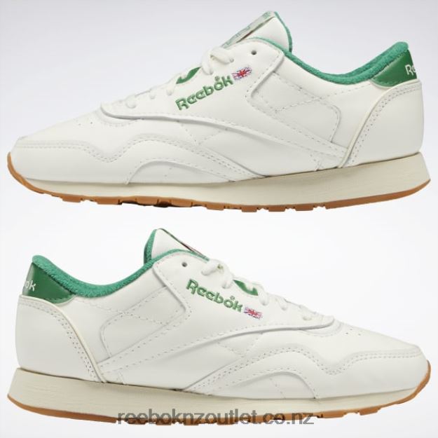 Chalk/Glen Green/Alabaster 2B4626591 Classic Leather Plus Shoes Reebok