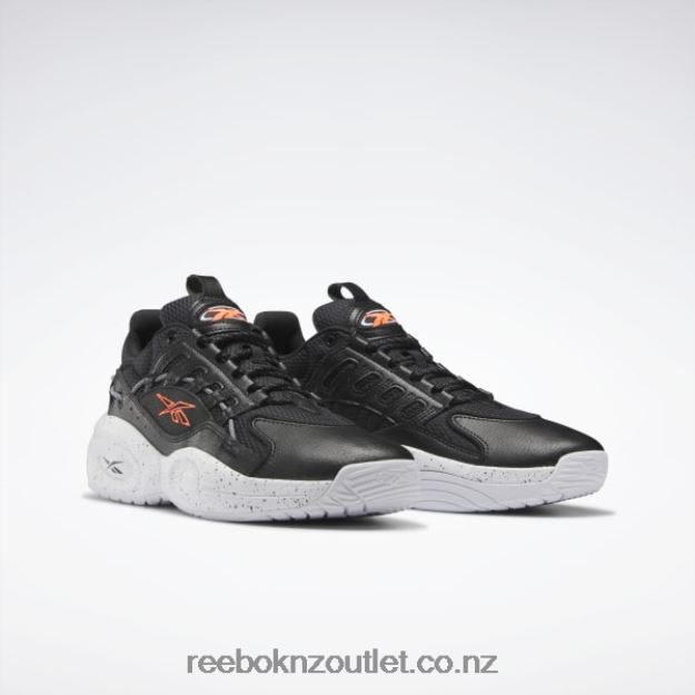 Core Black/Ftwr White/Orange Flare 2B4626227 Solution Mid Basketball Shoes Reebok