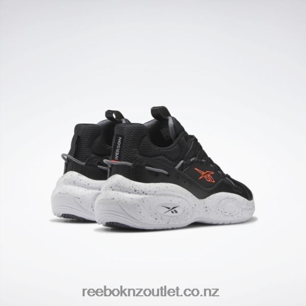 Core Black/Ftwr White/Orange Flare 2B4626227 Solution Mid Basketball Shoes Reebok