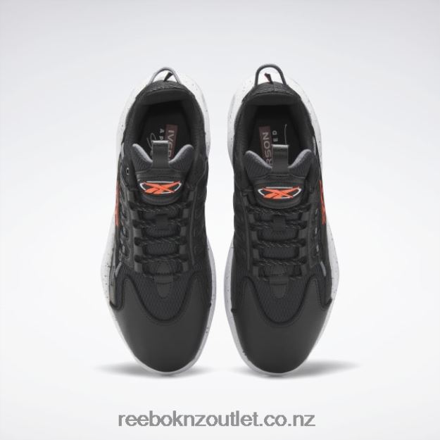 Core Black/Ftwr White/Orange Flare 2B4626227 Solution Mid Basketball Shoes Reebok