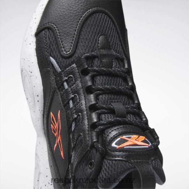 Core Black/Ftwr White/Orange Flare 2B4626227 Solution Mid Basketball Shoes Reebok