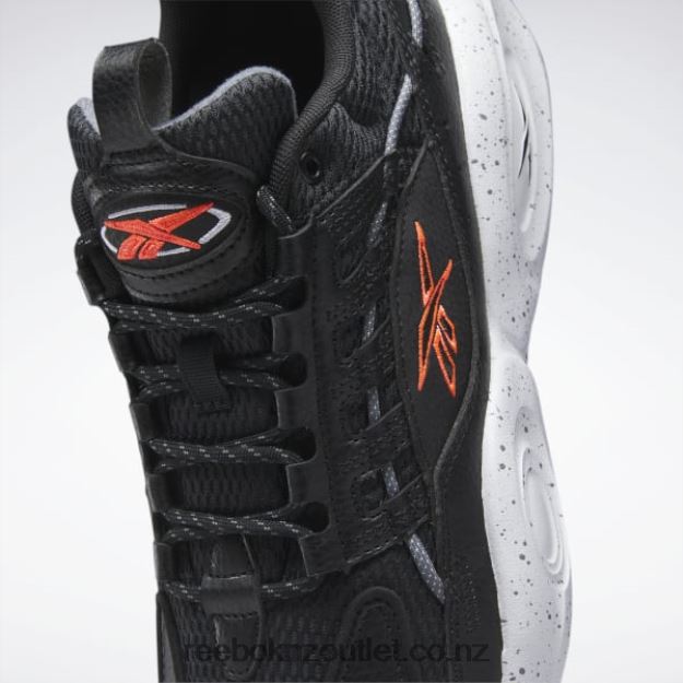 Core Black/Ftwr White/Orange Flare 2B4626227 Solution Mid Basketball Shoes Reebok