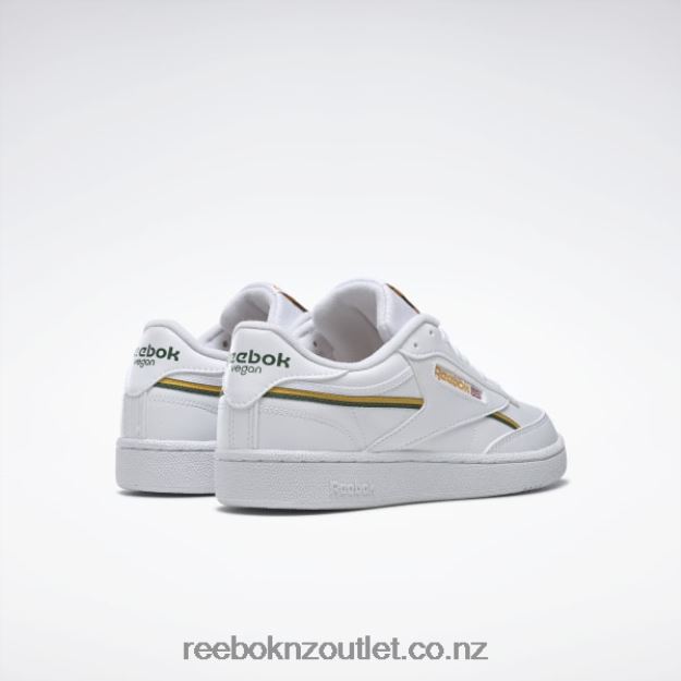 Ftwr White/Collegiate Gold/Dark Green 2B4626313 Club C 85 Vegan Shoes Reebok