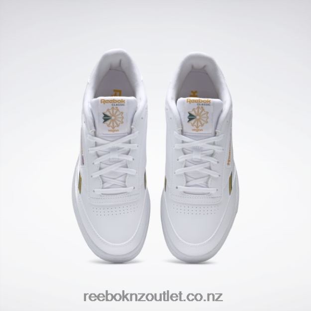 Ftwr White/Collegiate Gold/Dark Green 2B4626313 Club C 85 Vegan Shoes Reebok