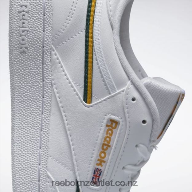 Ftwr White/Collegiate Gold/Dark Green 2B4626313 Club C 85 Vegan Shoes Reebok