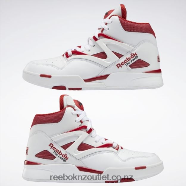 Ftwr White/Flash Red/Core Black 2B462633 Pump Omni Zone II Shoes Reebok