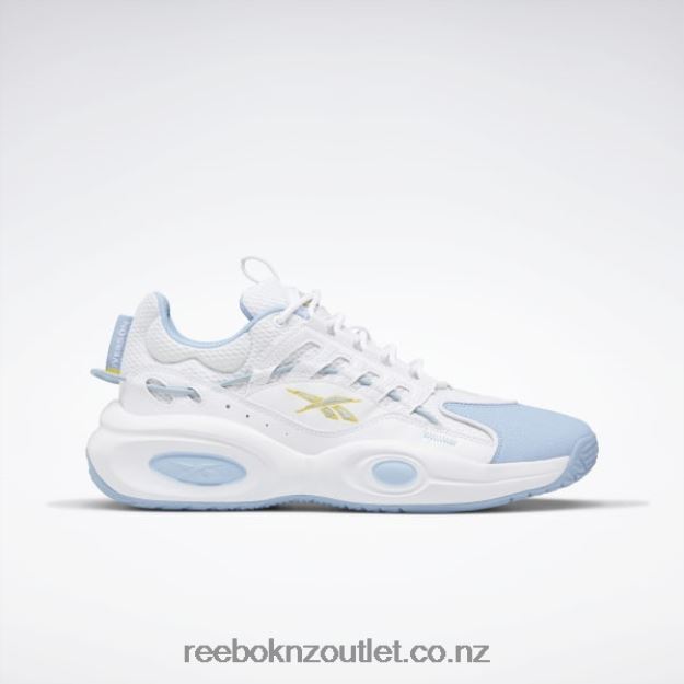 Ftwr White/Fluid Blue/Toxic Yellow 2B462662 Solution Mid Basketball Shoes Reebok