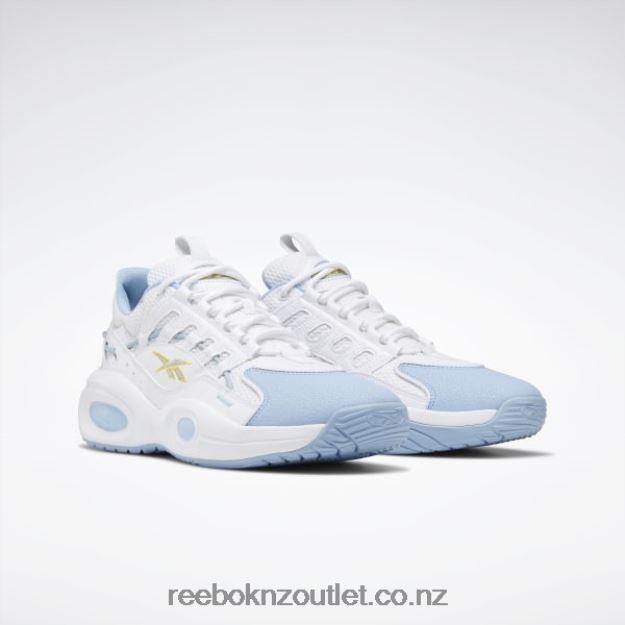 Ftwr White/Fluid Blue/Toxic Yellow 2B462662 Solution Mid Basketball Shoes Reebok