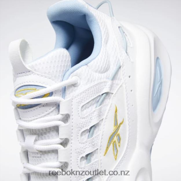 Ftwr White/Fluid Blue/Toxic Yellow 2B462662 Solution Mid Basketball Shoes Reebok