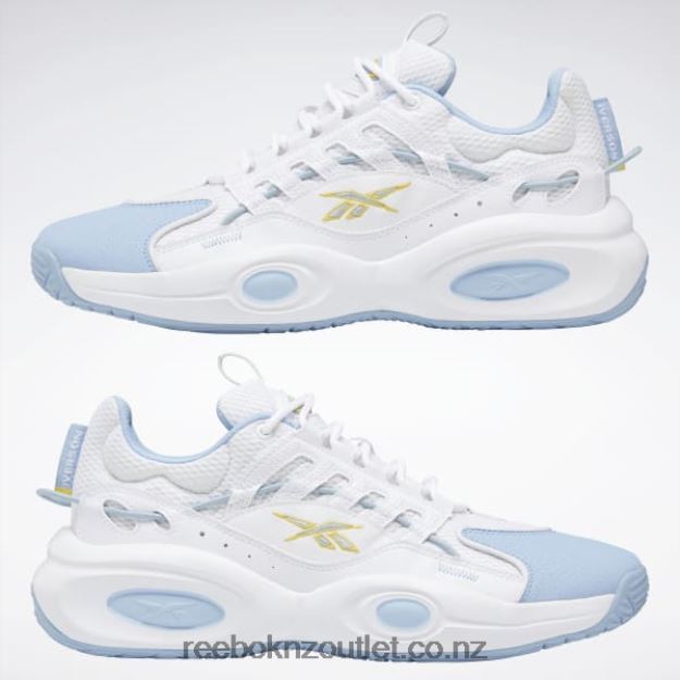 Ftwr White/Fluid Blue/Toxic Yellow 2B462662 Solution Mid Basketball Shoes Reebok