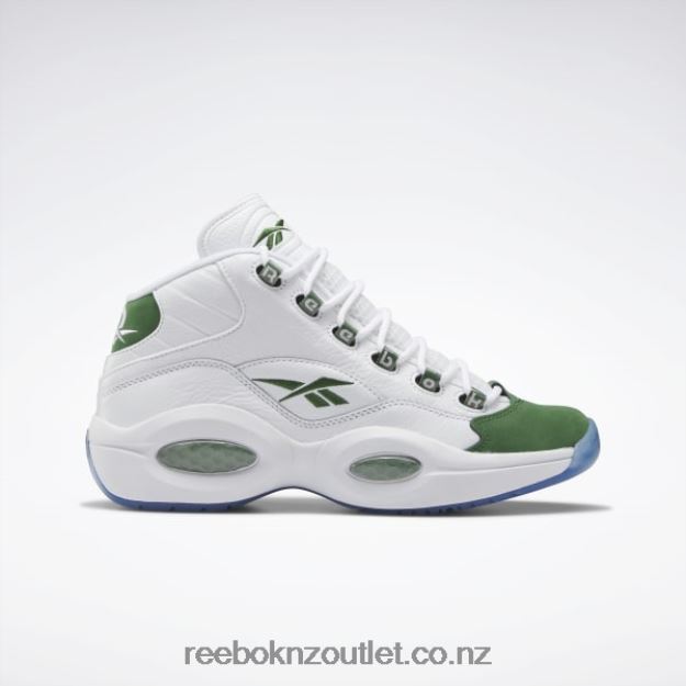 Ftwr White/Pine Green 2B4626490 Question Mid Basketball Shoes Reebok