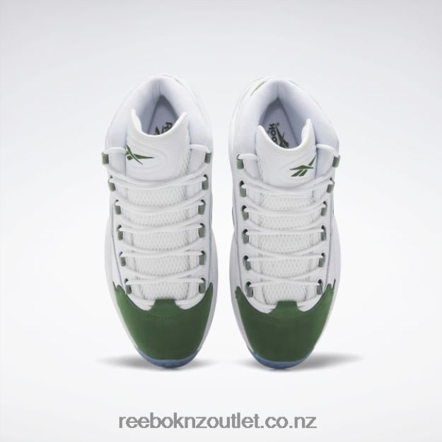 Ftwr White/Pine Green 2B4626490 Question Mid Basketball Shoes Reebok