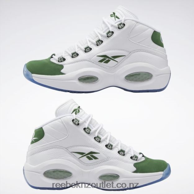 Ftwr White/Pine Green 2B4626490 Question Mid Basketball Shoes Reebok