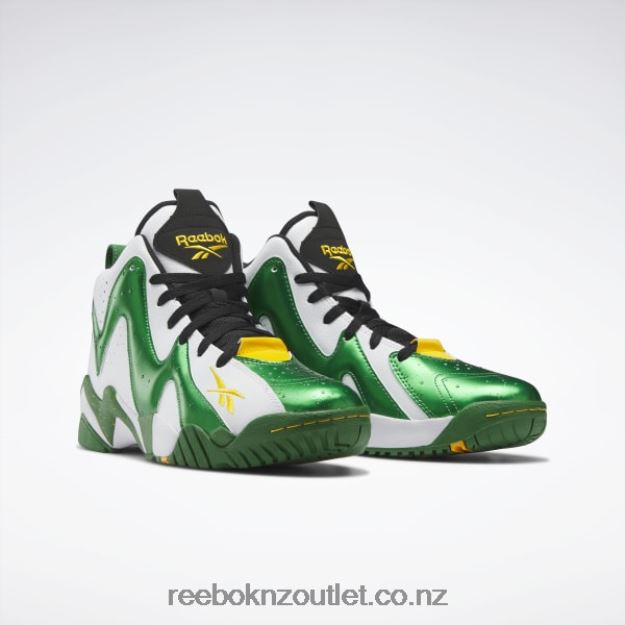 Glen Green/Ftwr White/Core Black 2B4626149 Hurrikaze II Basketball Shoes Reebok