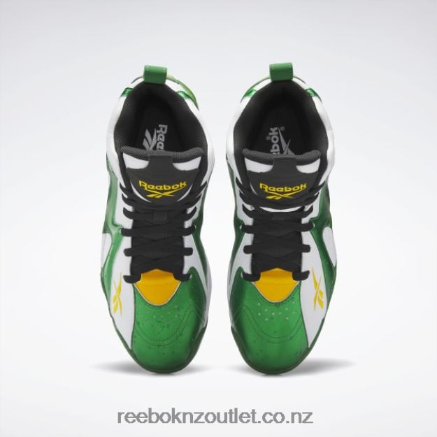 Glen Green/Ftwr White/Core Black 2B4626149 Hurrikaze II Basketball Shoes Reebok