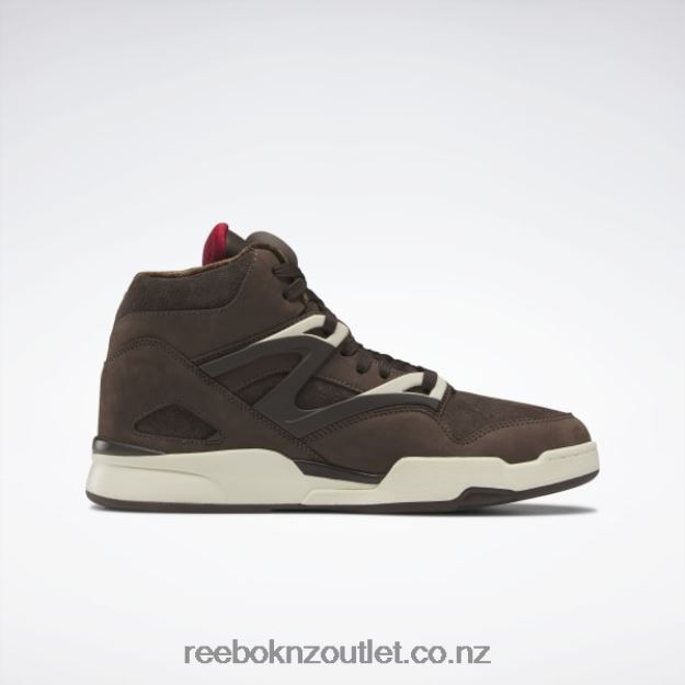 Grizzly Brown/Dark Brown/Crimson Mist 2B462675 Pump Omni Zone II Basketball Shoes Reebok