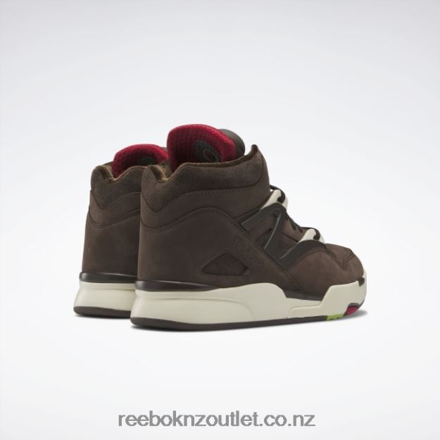 Grizzly Brown/Dark Brown/Crimson Mist 2B462675 Pump Omni Zone II Basketball Shoes Reebok