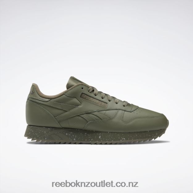 Hunter Green/Pure Grey 3/Army Green 2B4626238 Classic Leather Ripple Shoes Reebok