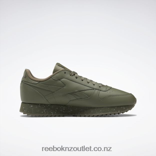 Hunter Green/Pure Grey 3/Army Green 2B4626238 Classic Leather Ripple Shoes Reebok