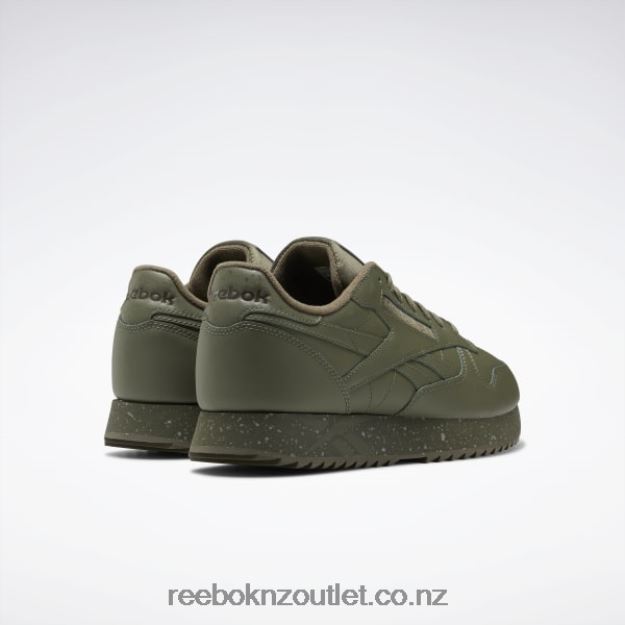Hunter Green/Pure Grey 3/Army Green 2B4626238 Classic Leather Ripple Shoes Reebok