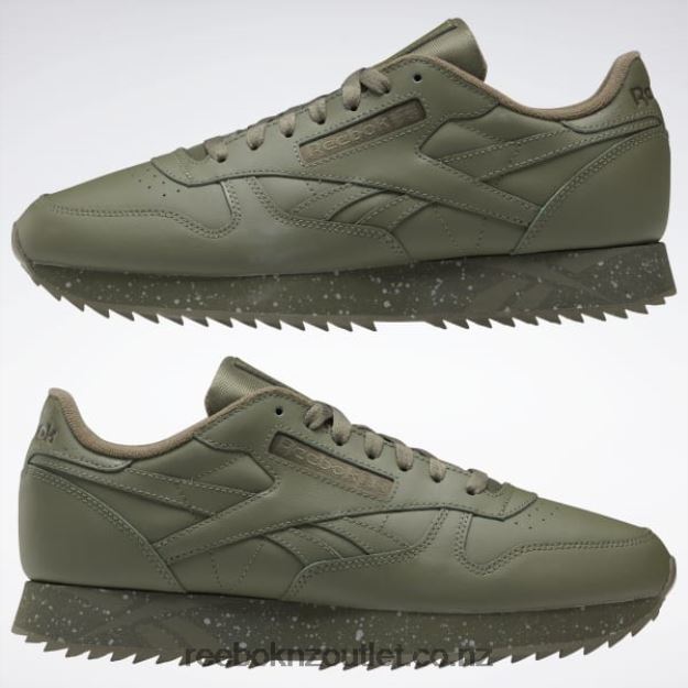 Hunter Green/Pure Grey 3/Army Green 2B4626238 Classic Leather Ripple Shoes Reebok