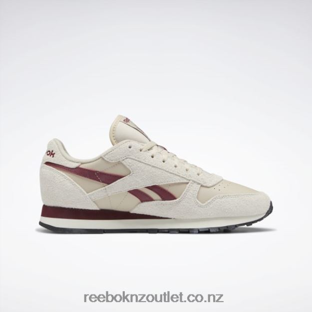 Modern Beige/Alabaster/Classic Burgundy 2B462658 Classic Leather Shoes Reebok