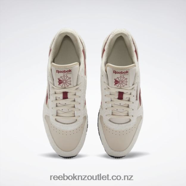 Modern Beige/Alabaster/Classic Burgundy 2B462658 Classic Leather Shoes Reebok